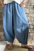 Inga Stretch Poplin Cotton Barrel Pant Denim